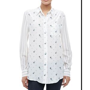 Equipment Reese Archive Provence Floral Striped Shirt Silk Size Medium